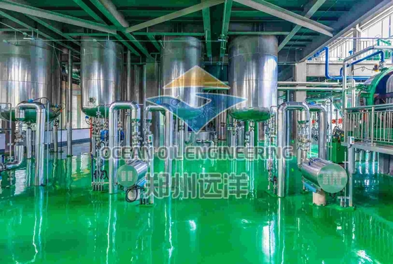ISO9001 Μηχανή διύλισης ελαιού 1000T/D με σύστημα ελέγχου PLC
